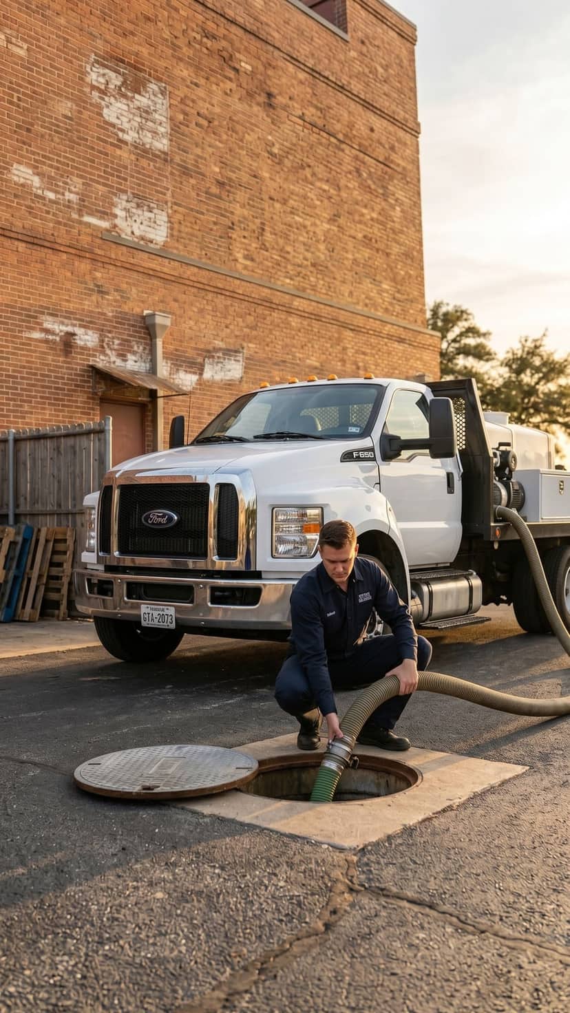 Commercial grease trap cleaning service in Central Texas