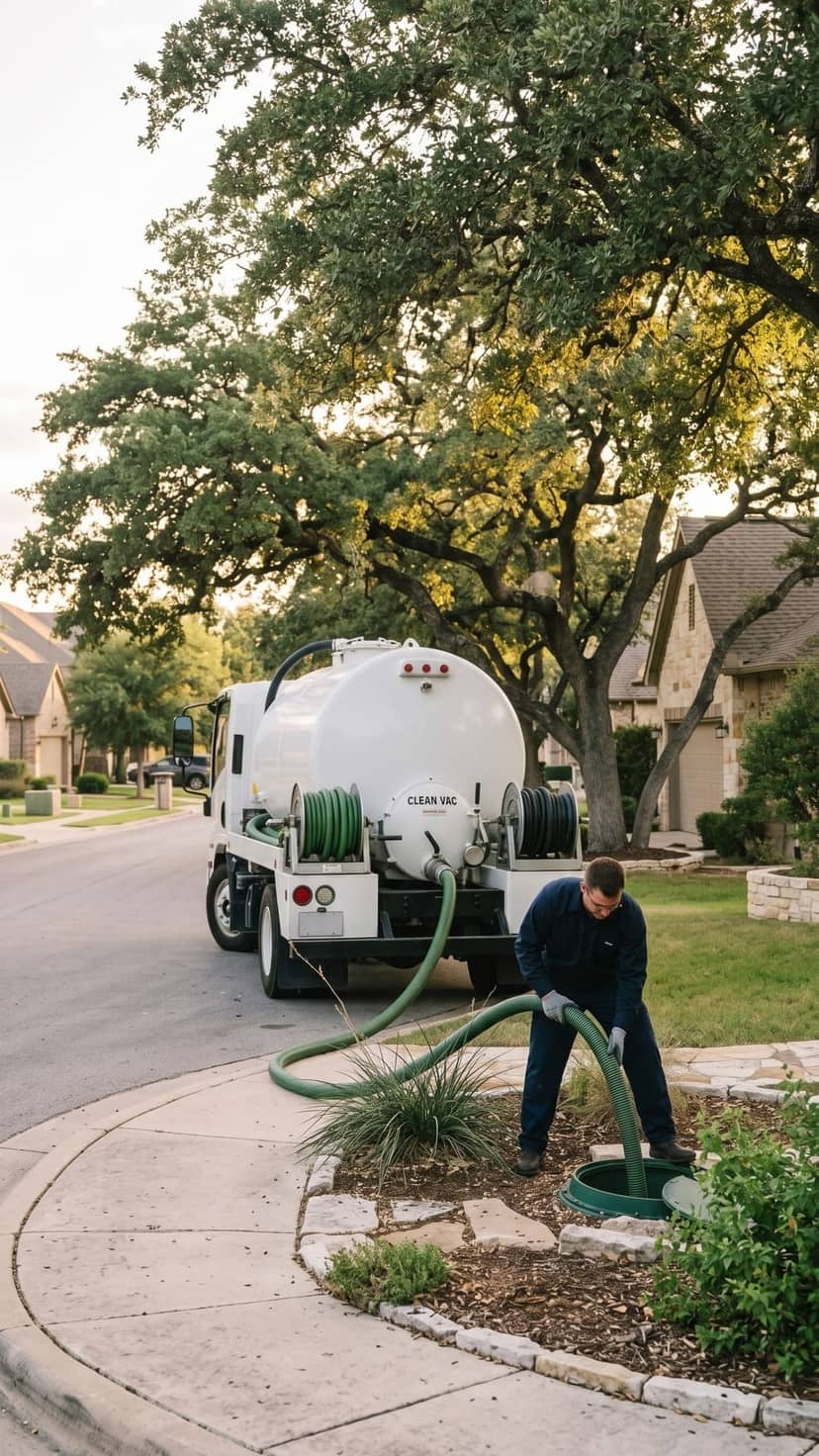 Professional septic tank pumping in Central Texas