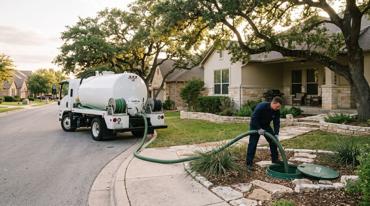 Professional septic tank pumping in Central Texas